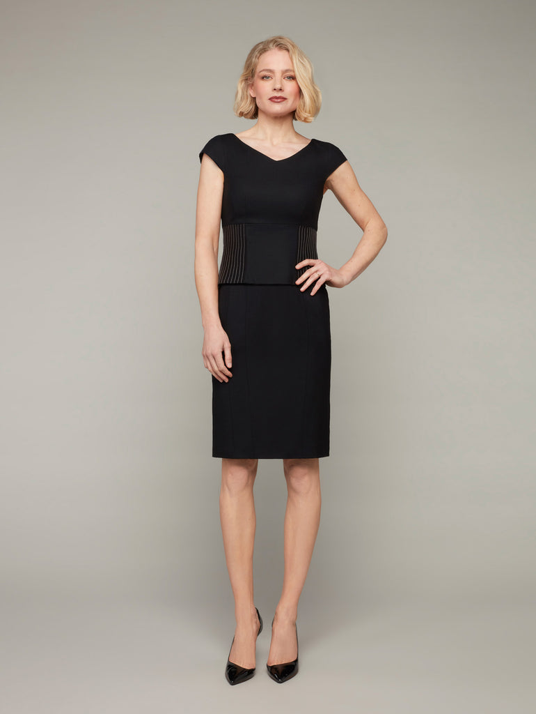 Black Fitted Work Dress Zip Front Fitted Work Dress In Navy SACHA DRAKE Stretch Fabric Black Fitted Work Dress Zip Front Fitted Work Dress In Navy SACHA DRAKE Stretch Fabric