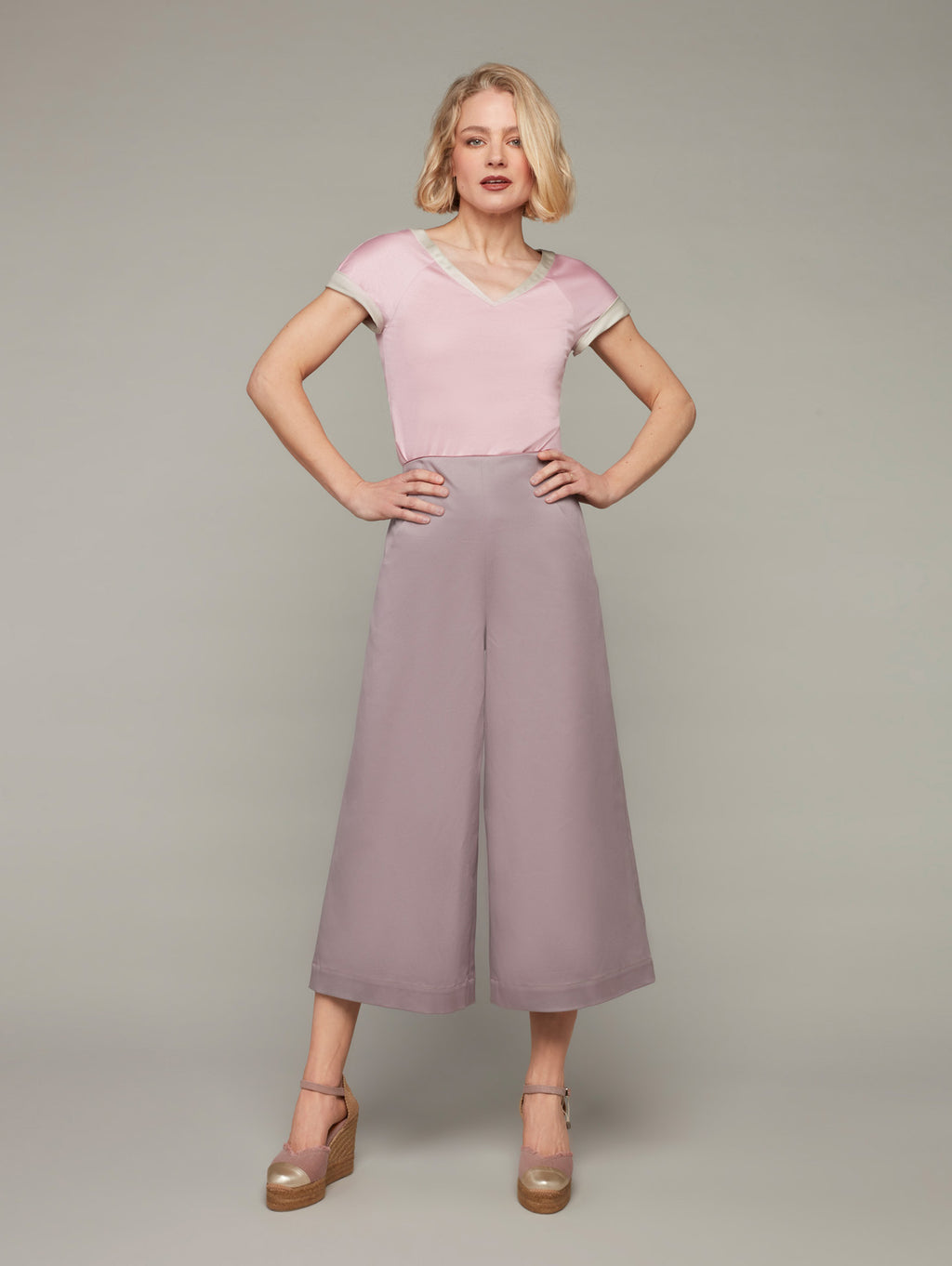 Womens cropped culottes top