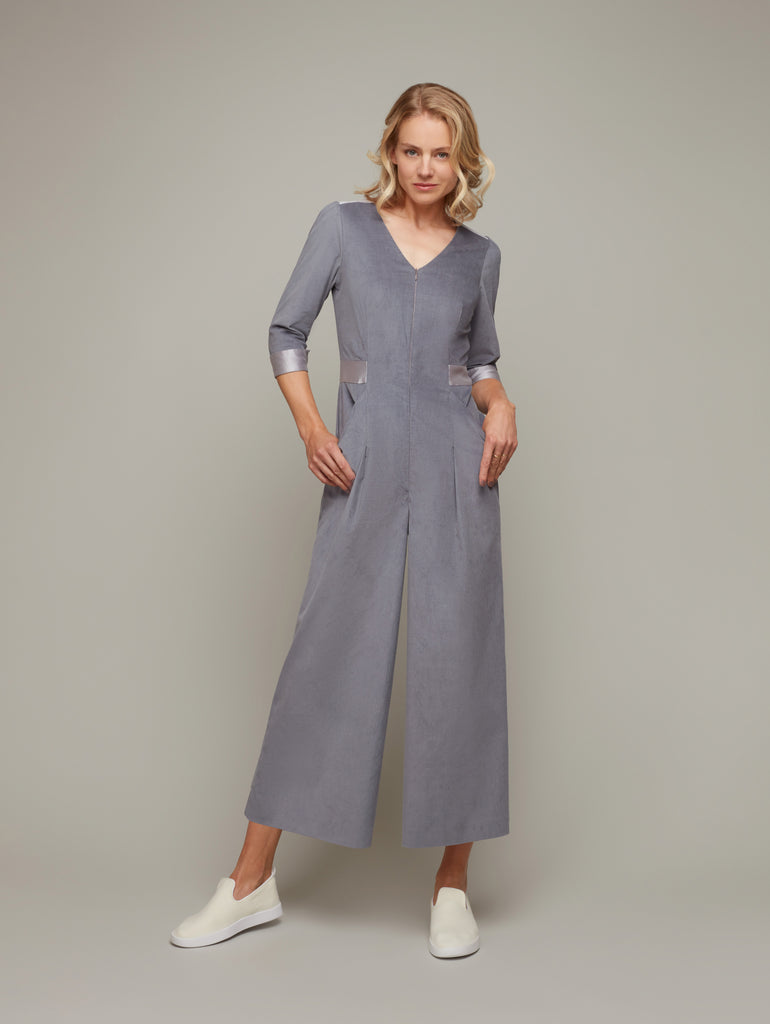 Grey Cord Jumpsuit Women's Jumpsuits DEPLOY DEPLOY London