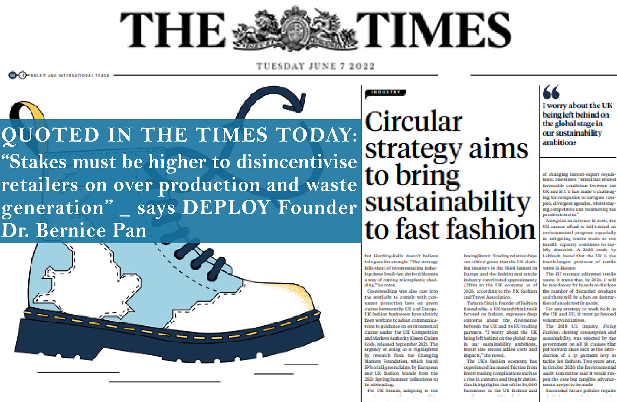 Quoted in The Times Today – DEPLOY