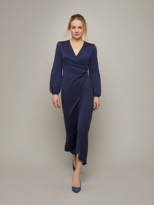 IRIS | Silk Midi Wrap Dress