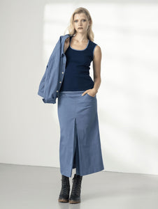 CANTLE | Eco-Denim Midi Skirt