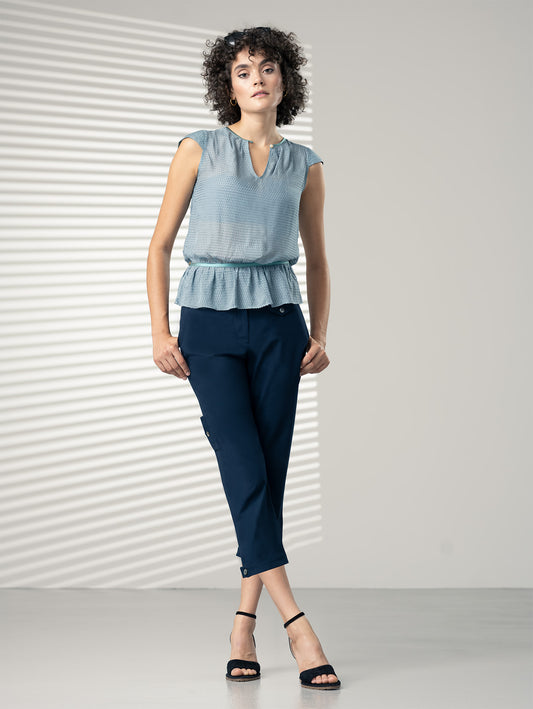 SANTOLINA | Gathered Fil-coupé Blouse