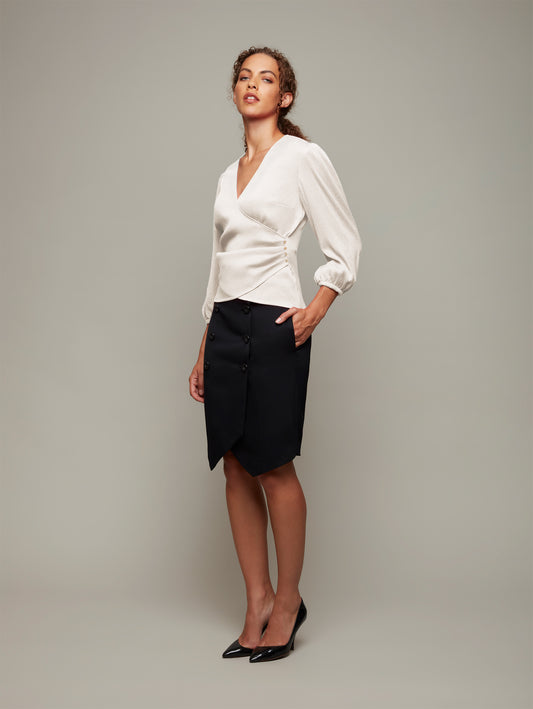 ROSEMARY | Wrap Silk Blouse