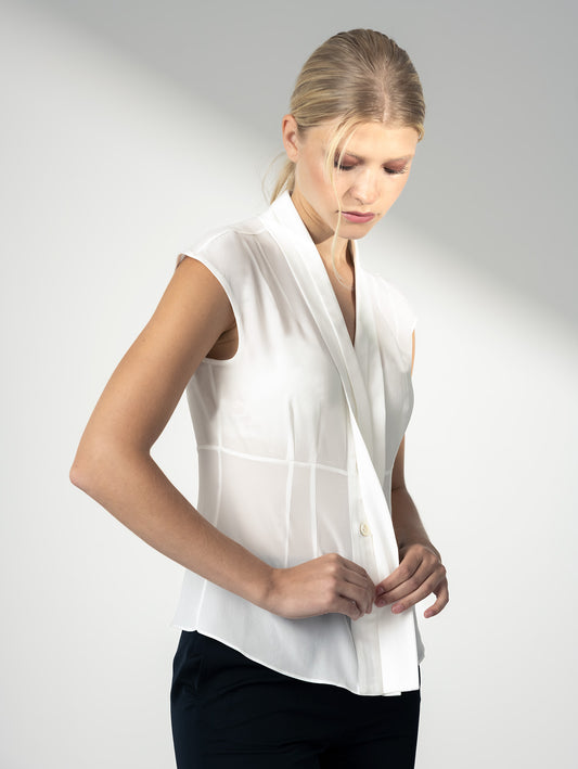 FENNEL | Pleated-Front Silk Blouse