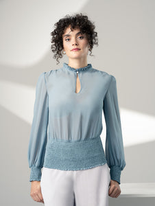 PERRENIAL | Silk Smocked Blouse