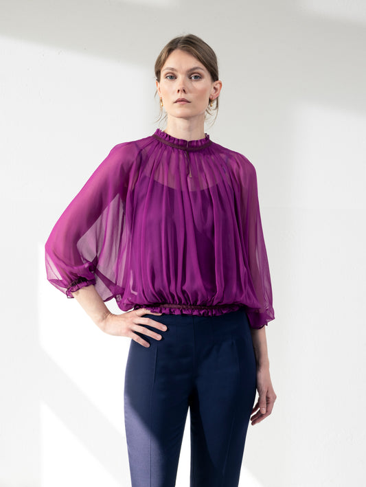 ARBORETUM | Silk Georgette Parachute Blouse