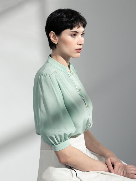 BOTANIC | Button-Down Silk Blouse