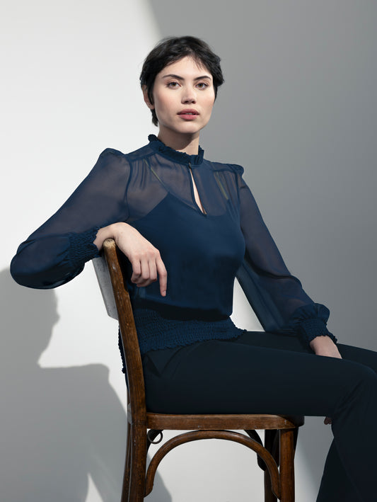 PERRENIAL | Silk Smocked Blouse