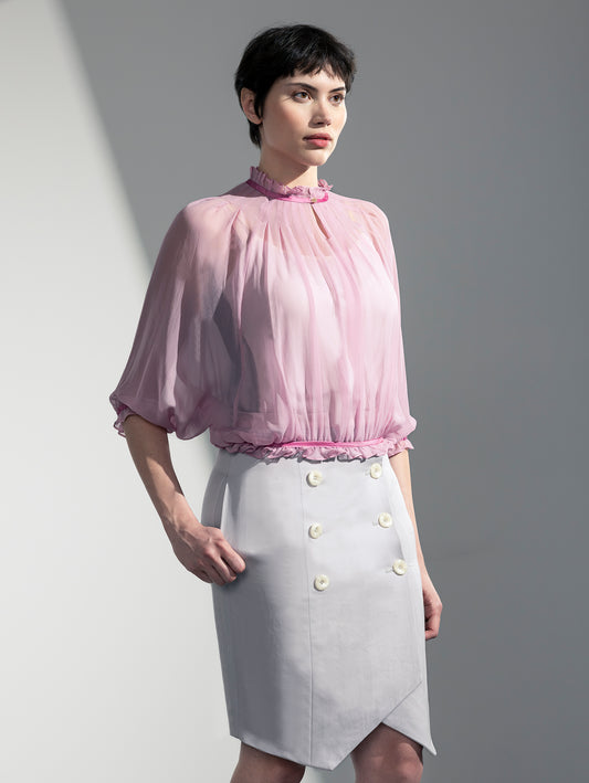 ARBORETUM | Silk Georgette Parachute Blouse