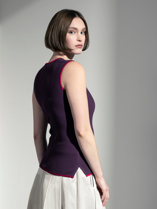 RIPPLE | Cotton Jacquard Knit Tank