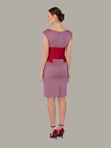 NEEM | Tailored Cummerbund Dress Cerise