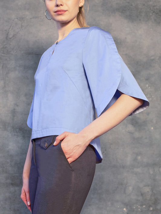 PRISMATOID | Butterfly-Sleeve Cotton Blouse