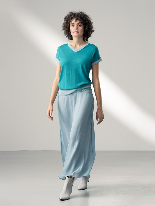 OLEANDER | Silk Georgette Maxi Skirt