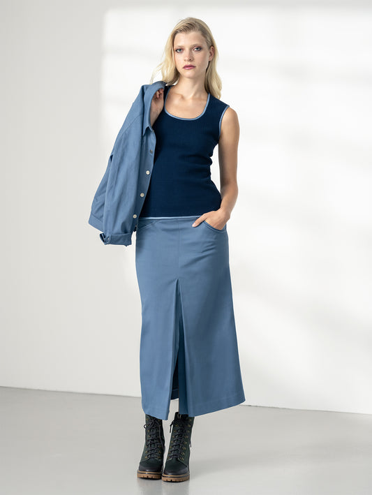 CANTLE | Eco-Denim Midi Skirt