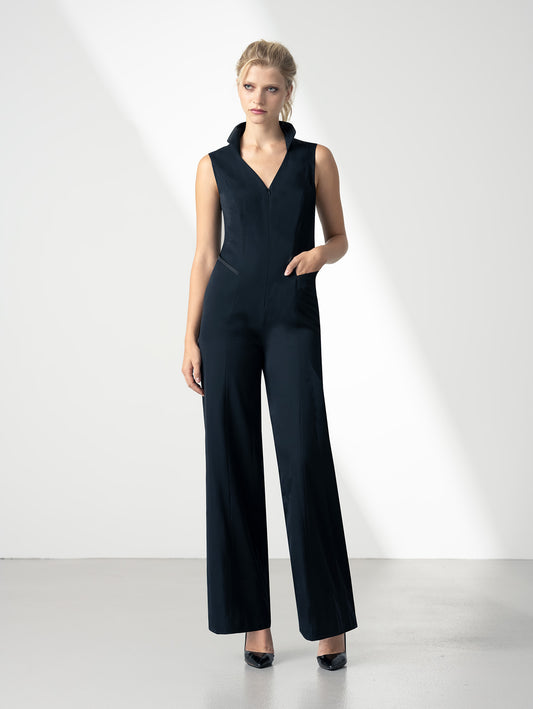 STEEPLE | Tuxedo Sleeveless Jumpsuit