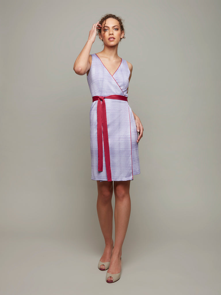 VANDA | Reversible Wrap Dress | Navy-Lilac