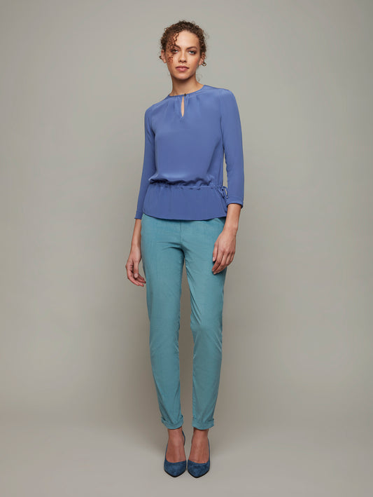 WISP | Pleated-Neck Silk Blouse