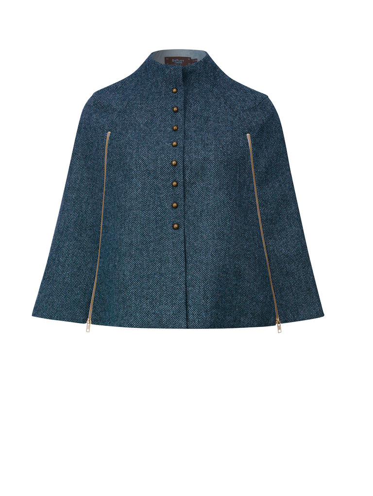 GLADE | Buttoned Wool Tweed Cape