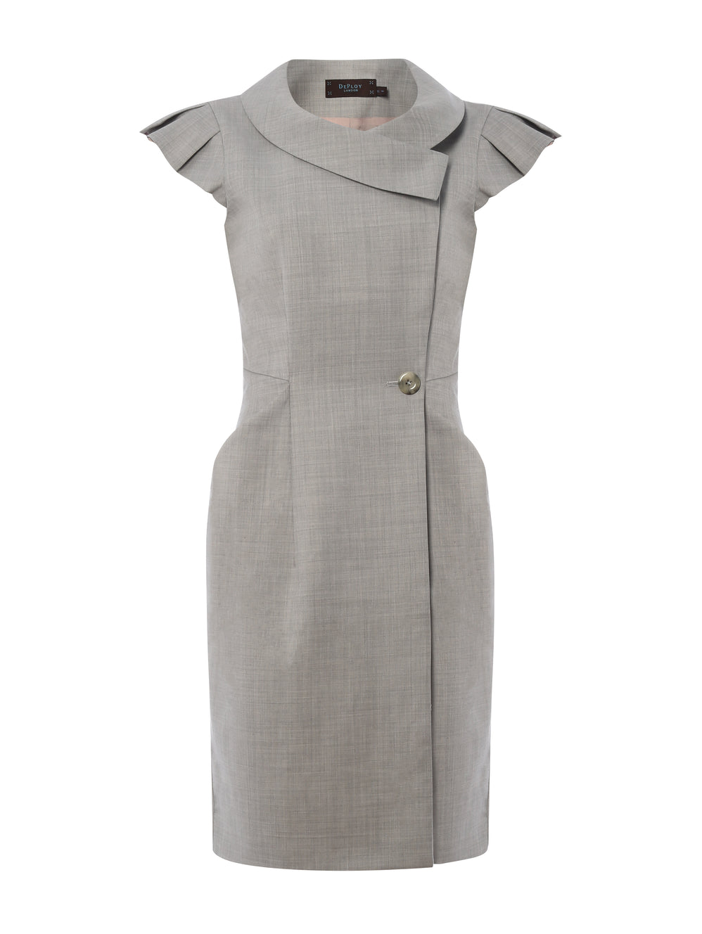 D064 _ ARCHITRAVE _ Tailored Wrap Dress_Alabaster Grey