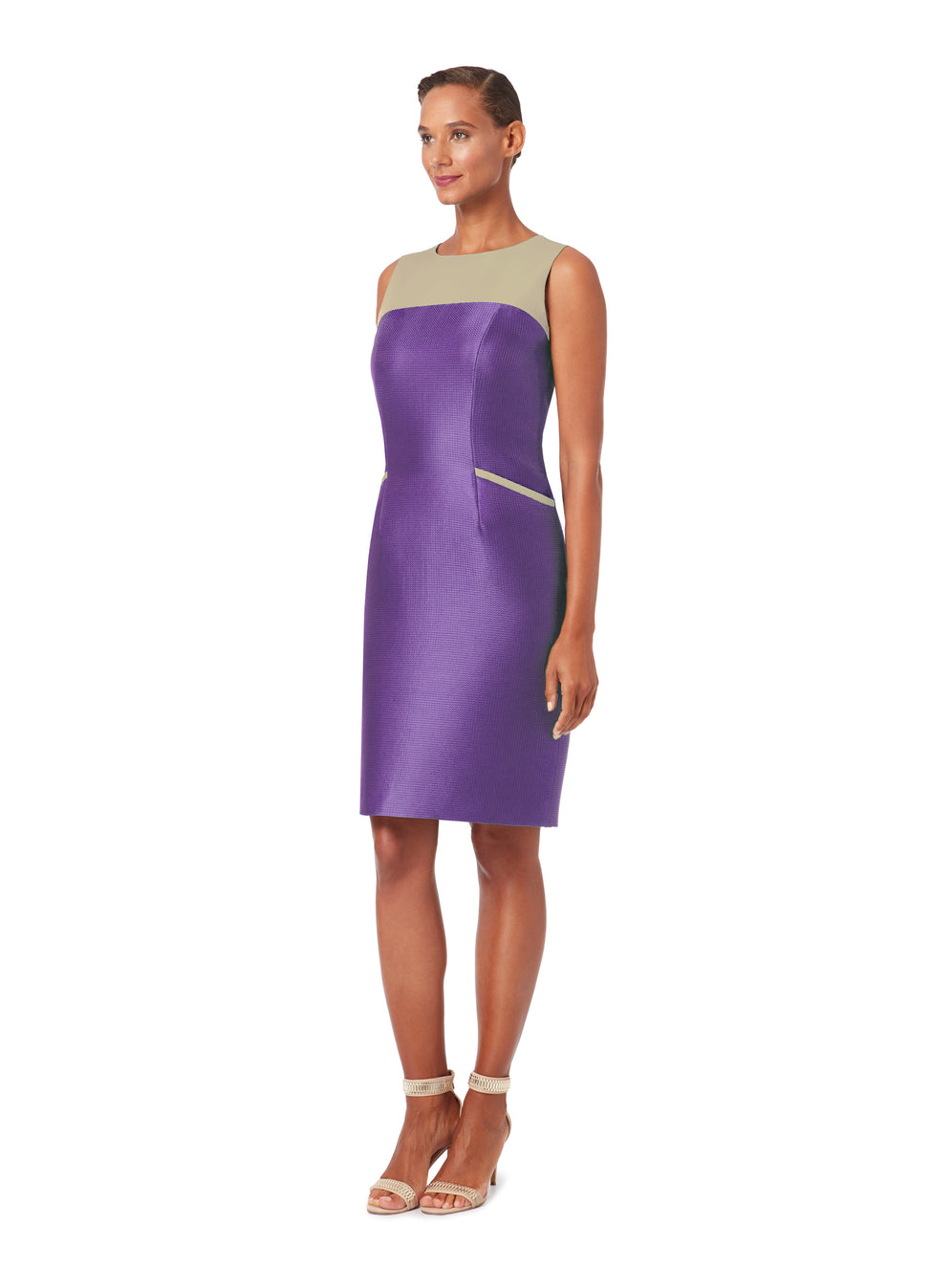 D072 _ STAR _ Scoop-Neck Cocktail Dress _ Prism Purple