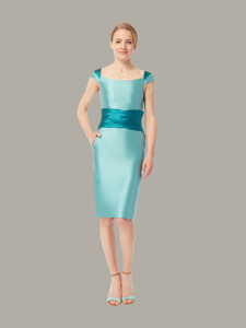 Two-Tone Fitted Evening Dress in Blue | Sustainable Fashion | DEPLOY Two-Tone Fitted Evening Dress in Blue | Sustainable Fashion | DEPLOY