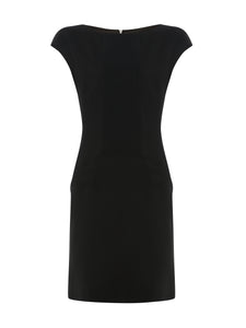 BROOK | Black Pin-Tuck Panel Shift Dress