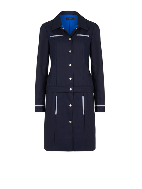 Front view of JANINE 3-way Mac coat,available from British sustainable fashion brand DEPLOY
