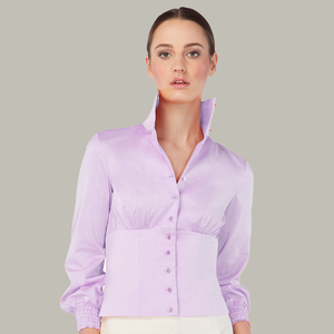 lavender dress shirt womens Decree Women's Sheer Long Sleeve Button Up Shirt Lavender Polyester Size Small